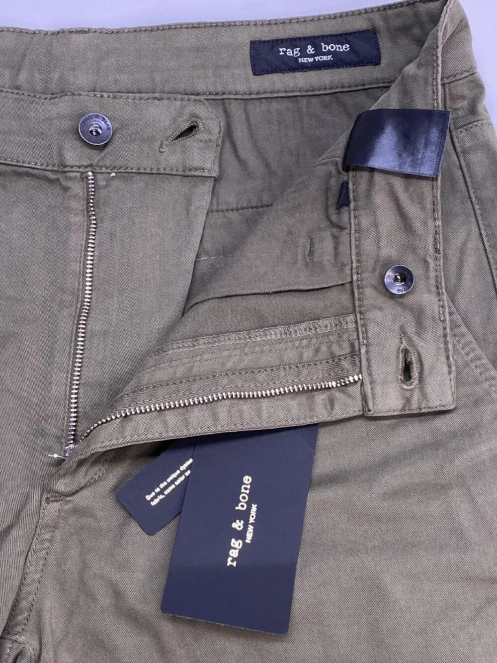 Rag & Bone Mens Pant Dark Green Size 31 Fit 2 Stretch Slim Cotton Twill Chino